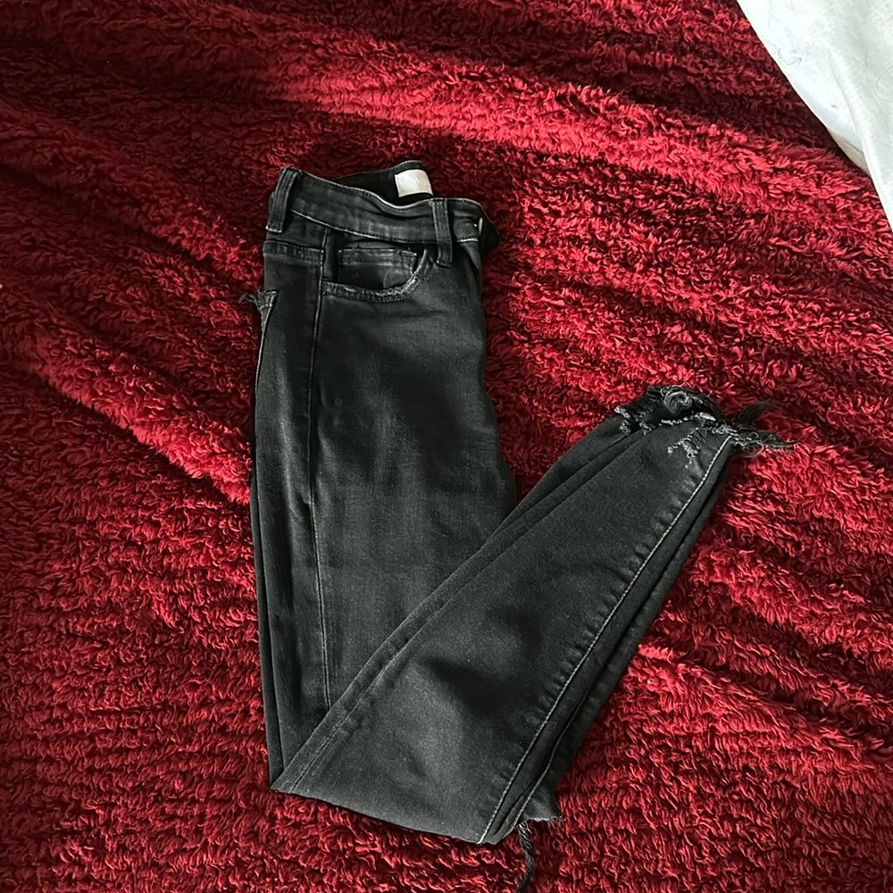 Black Vervet Skinny Jeans